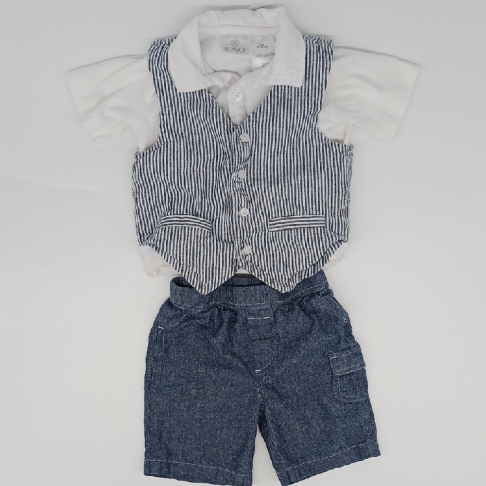 FAO Schwartz Striped Vest and Shorts Set for Toddlers (18M)